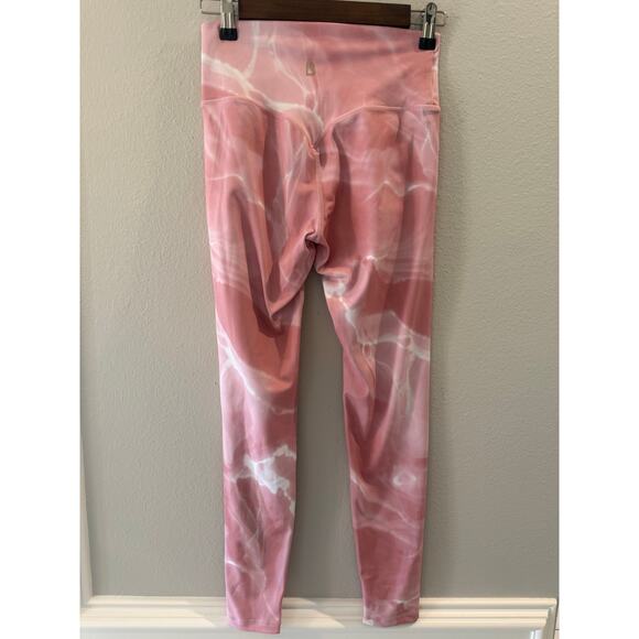 Buff Bunny Collection Cinnamon Swirl Pink Marble Print Sz M Leggings - Picture 2 of 6